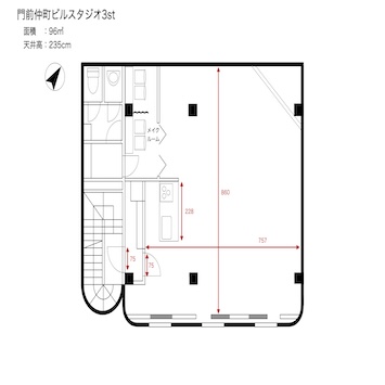 門前仲町ビルスタジオ3st図面