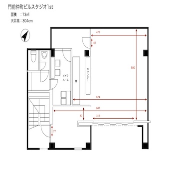 門前仲町ビルスタジオ1st図面